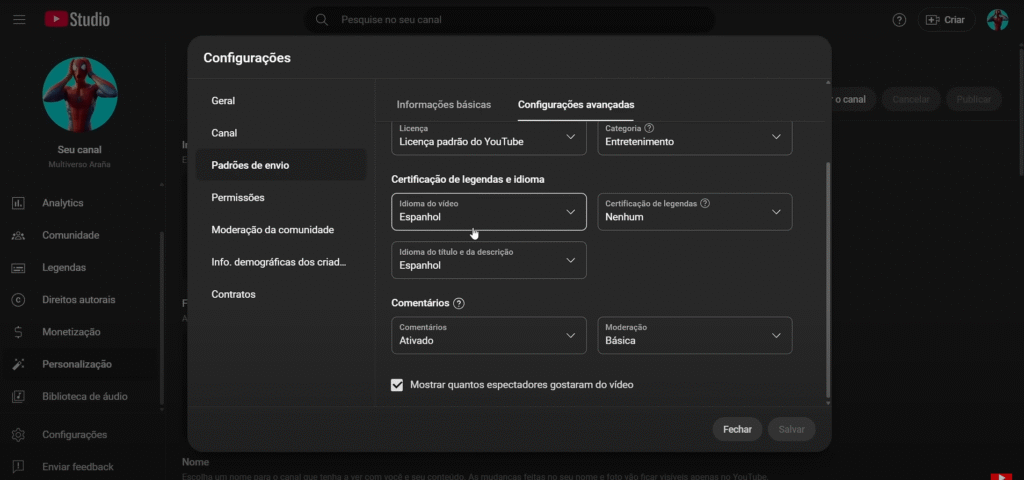direcionar YouTube Shorts